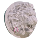 Lion Face Wall Sculpture (50.8 cm × 50.8 cm × 22.9 cm/20" × 20" × 9", 3000 g) | Modern Fiberglass Art with Marble Powder | Majestic Home Decor by Jaipurio